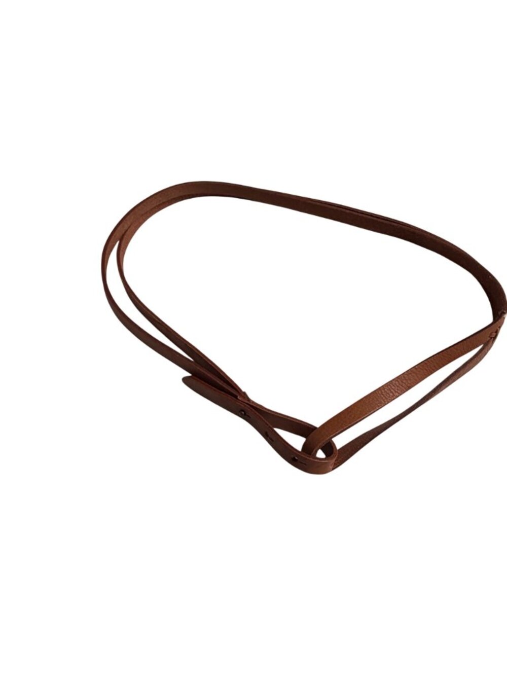 J Jill Brown Leather Skinny Double Belt Womens M Hand Stitched Details Boho - Picture 2 of 10